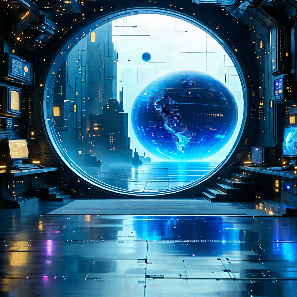 Futuristic Tech Startup Office With Image, There