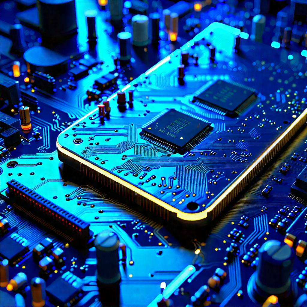 Circuit board with neon accents