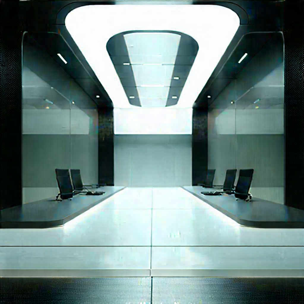 Futuristic tech startup office