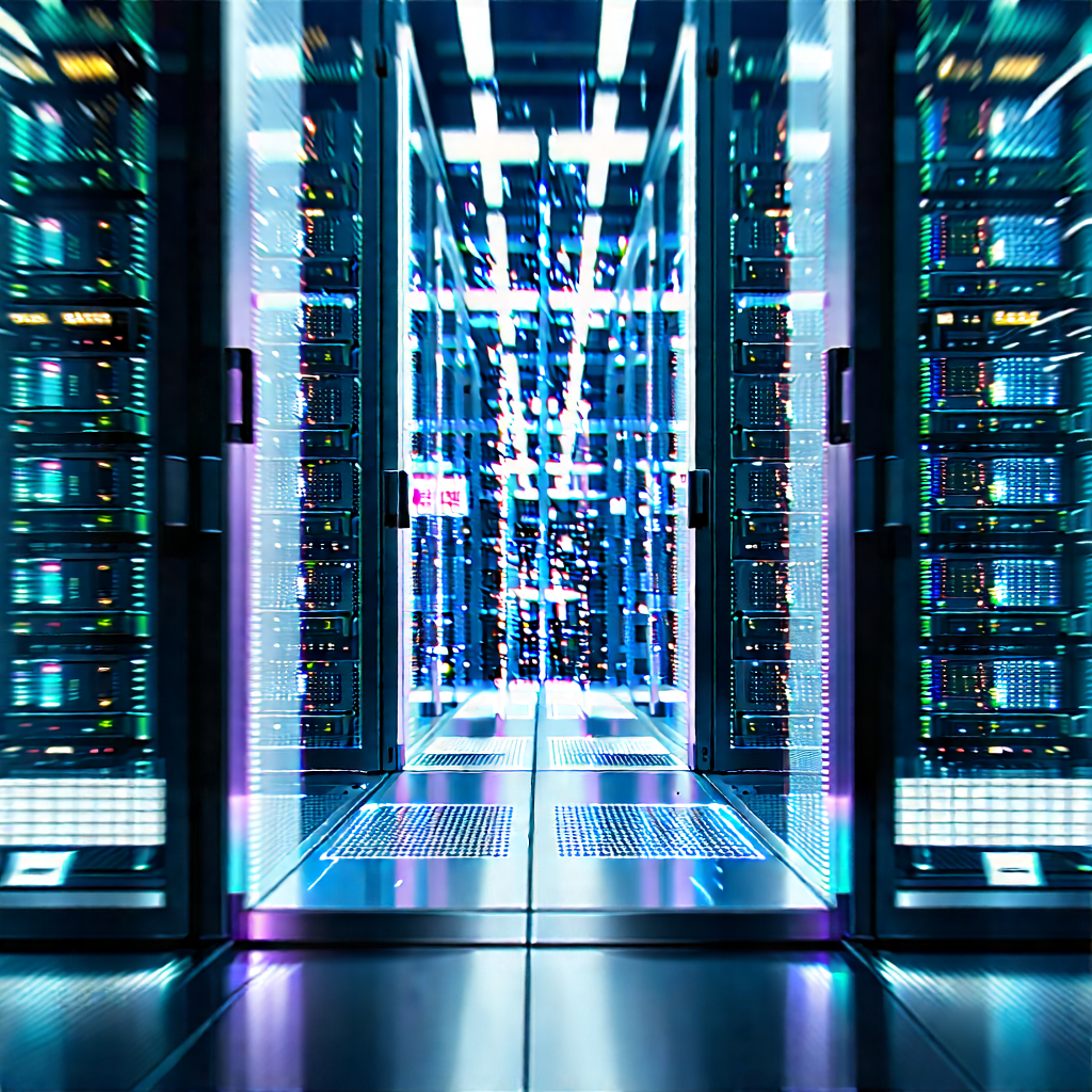 Server rack with holographic projection