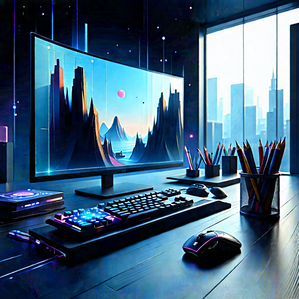 Entertainment Technology In (design:1.48) Studio With Computer Desk