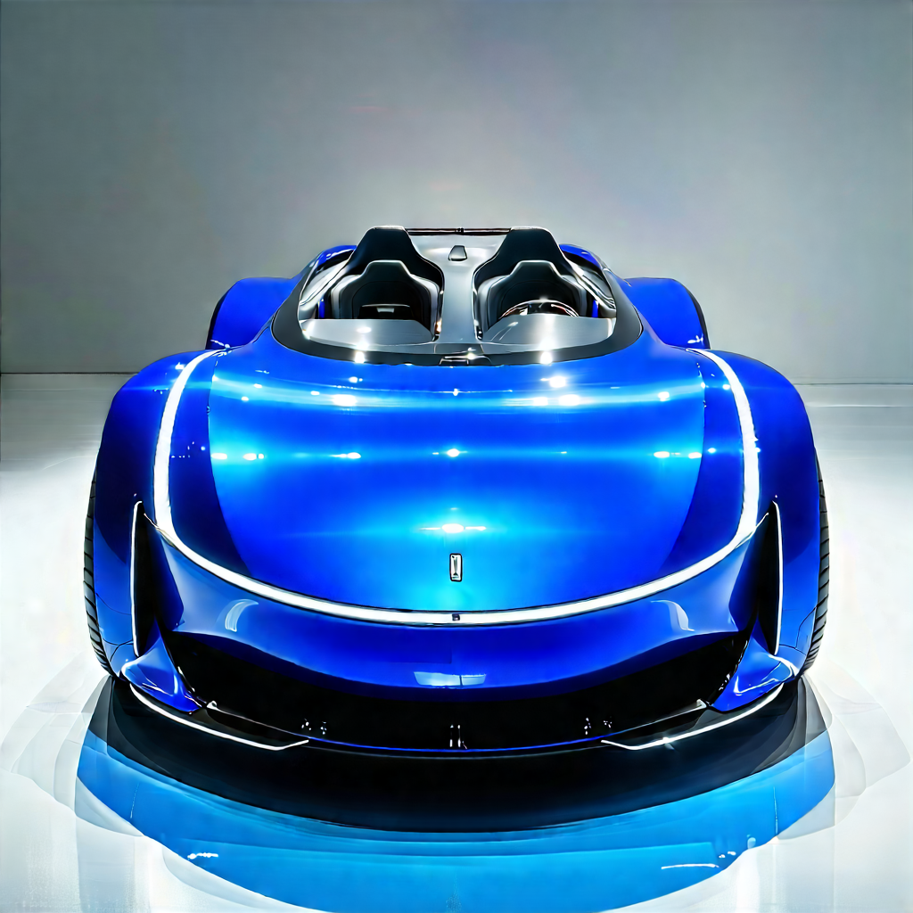 Innovative Electric Vehicle (design:1.16) With Blue Sports