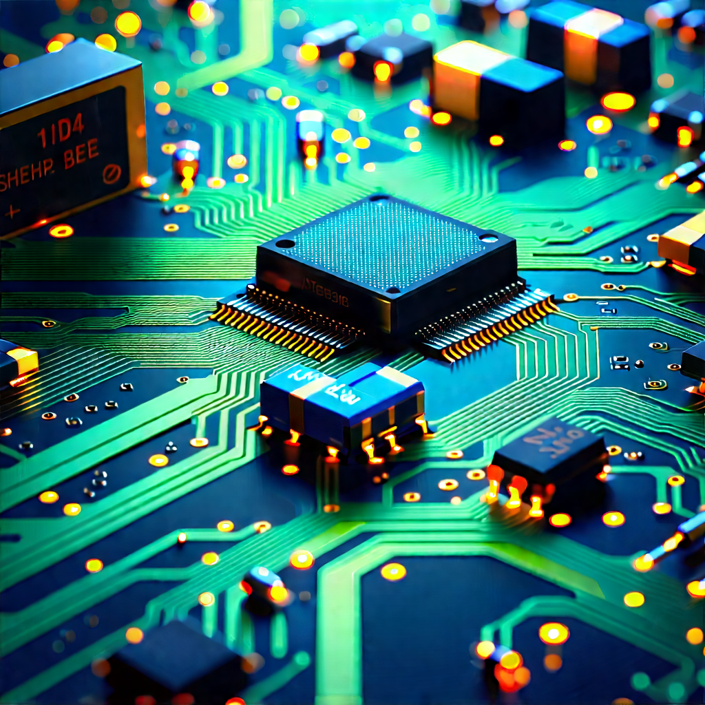 Close-up of electronic circuit