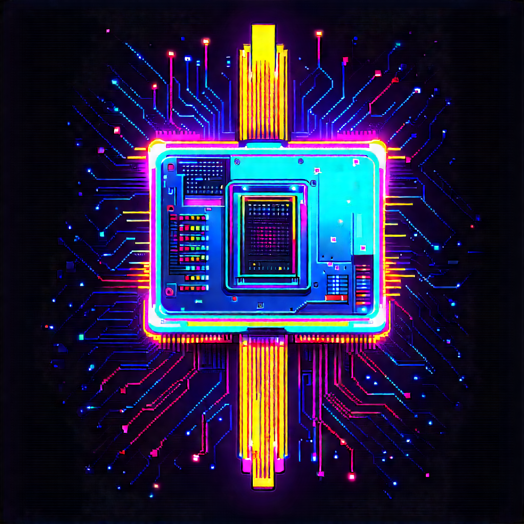 Quantum computer with neon accents