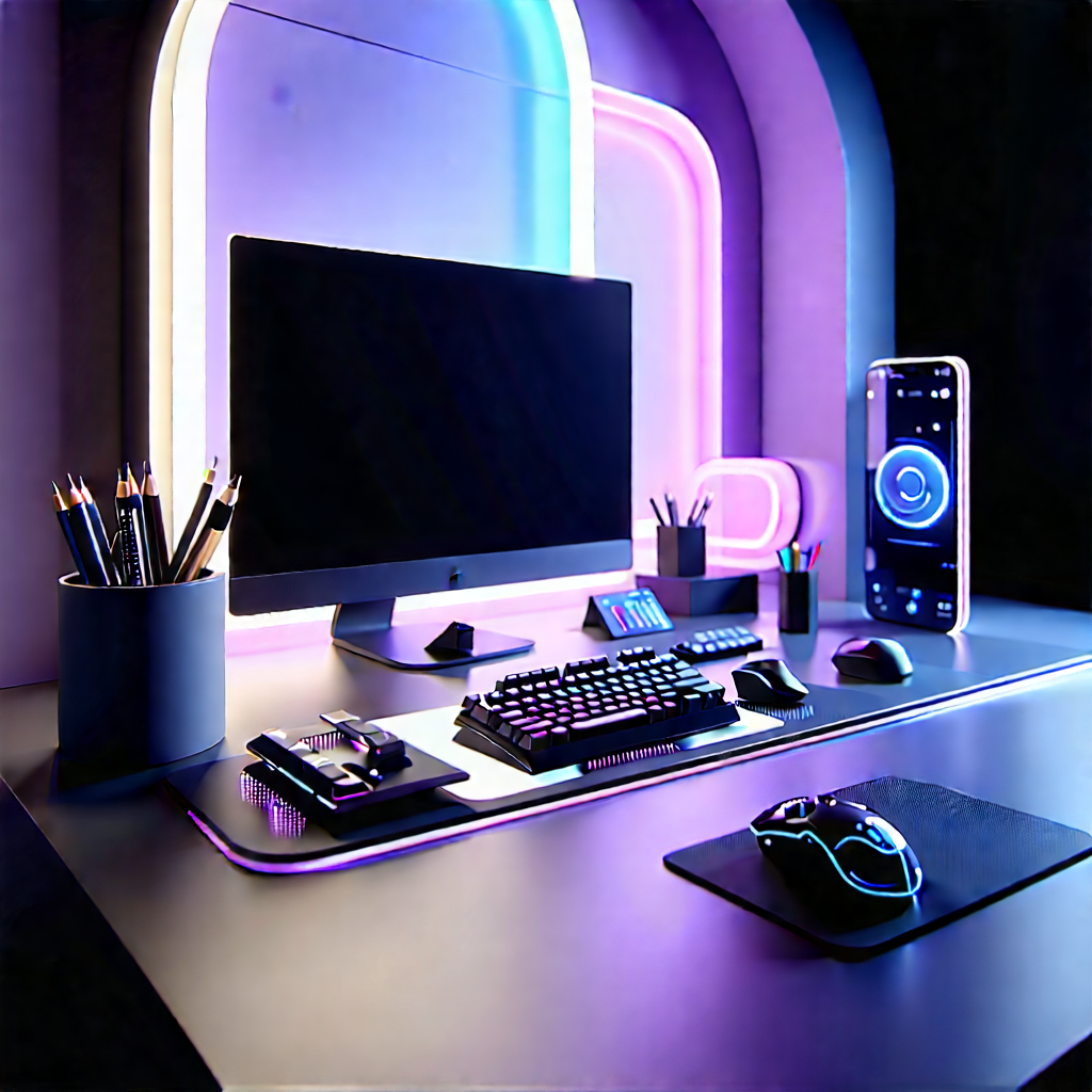 Futuristic digital workspace