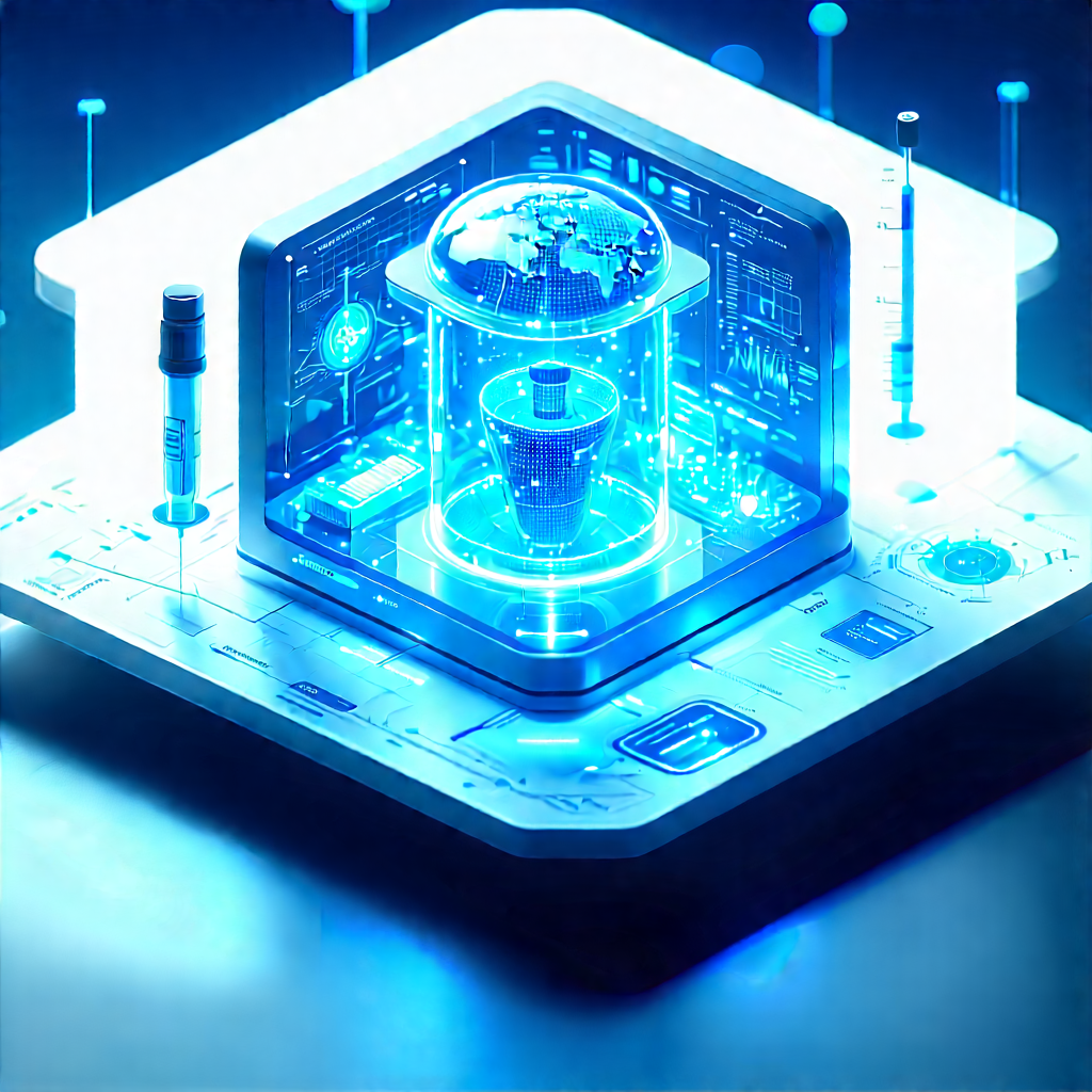 Innovative Medical Technology Design With Blue White
