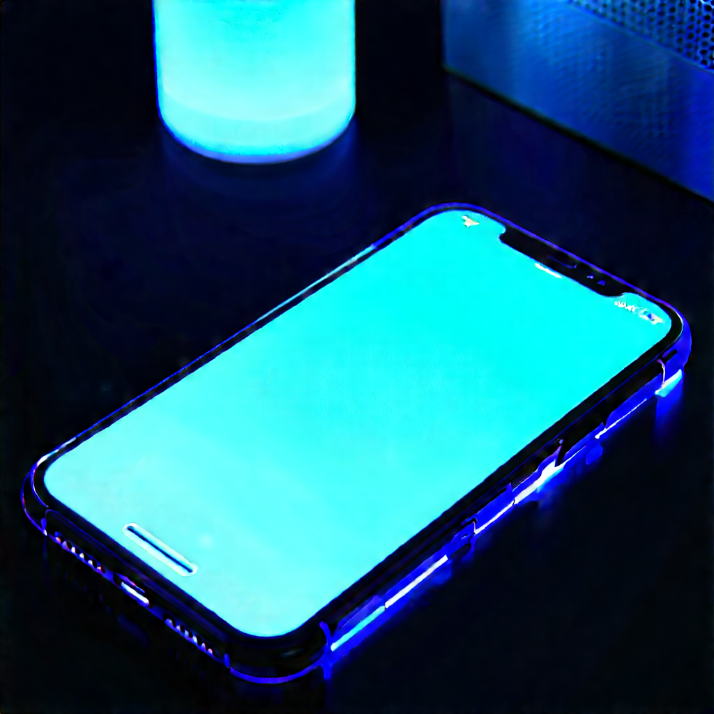 Smartphone With Glowing Screen With Cell Phone