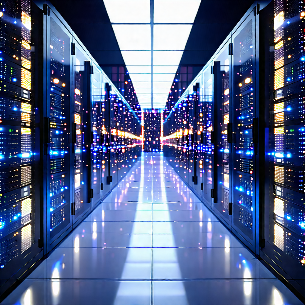 Server rack with holographic projection