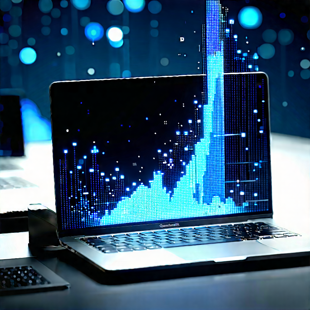 Laptop with data visualization