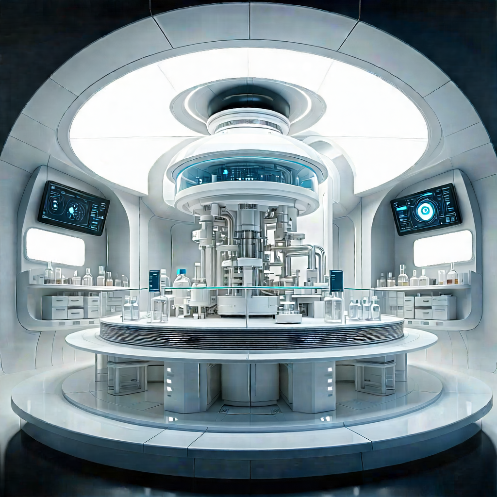 (futuristic:1.26) Research Laboratory With Image, There