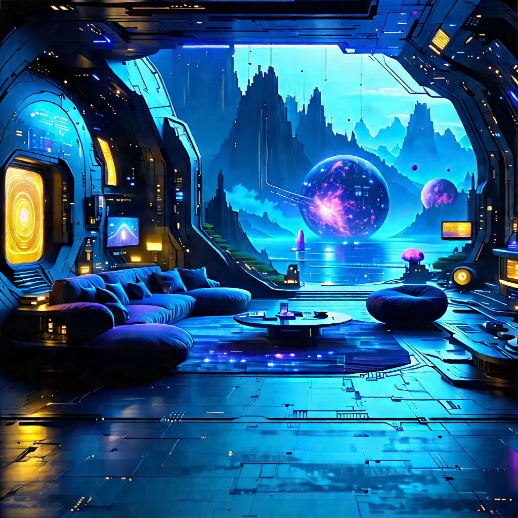 Futuristic Smart Home With Futuristic Scene,