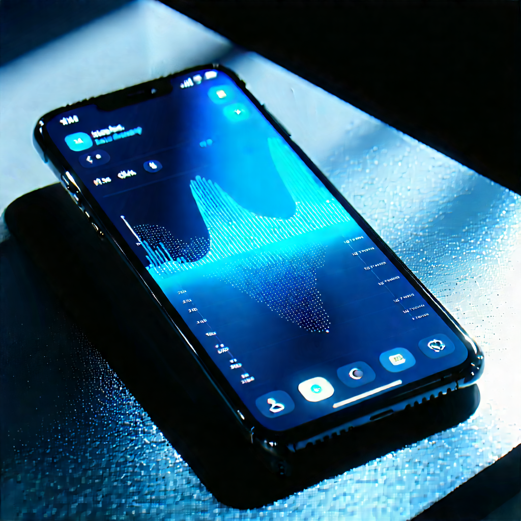 Smartphone With Data Visualization With Black Cell