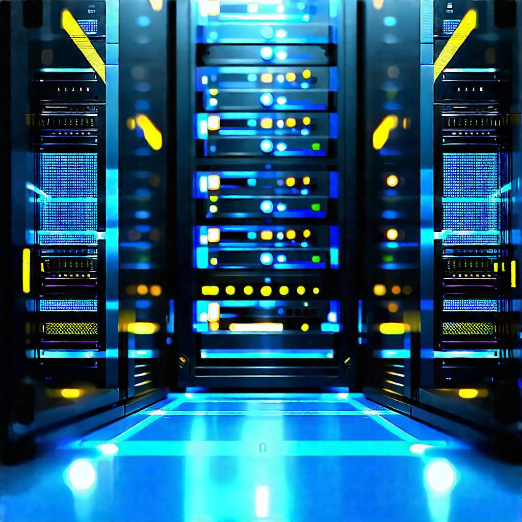 Server Rack With Laser Scanning With Image, There