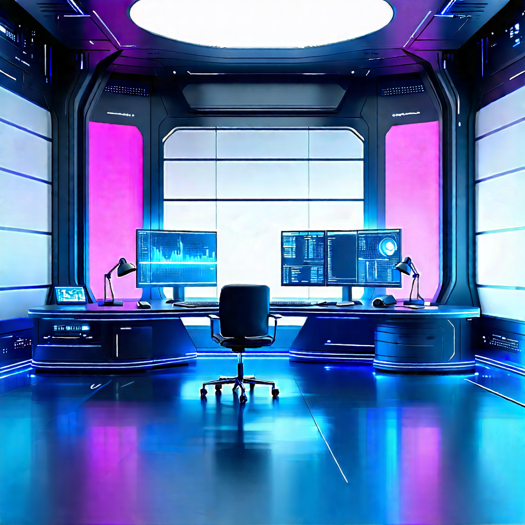 Futuristic Tech Startup Office With Futuristic Room,