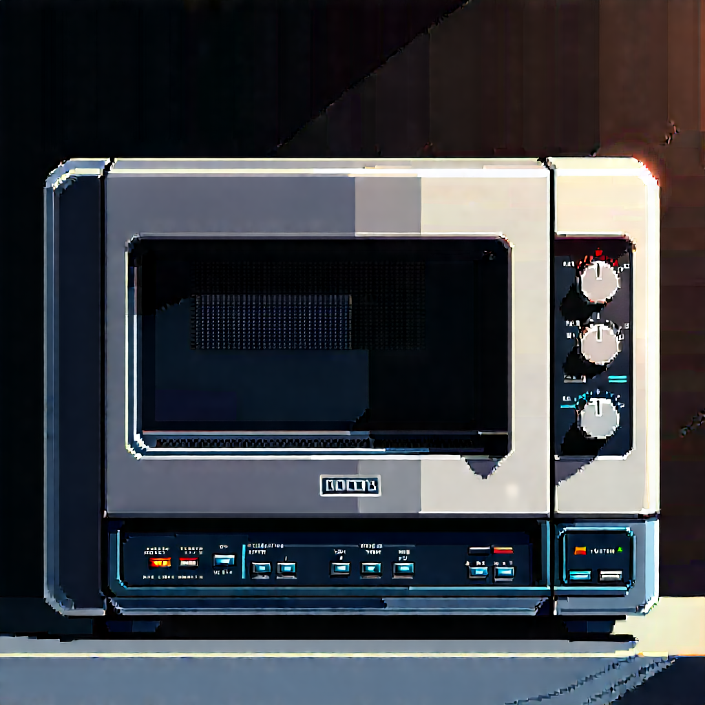 Innovative Smart Appliance (design:1.12) With White Microwave
