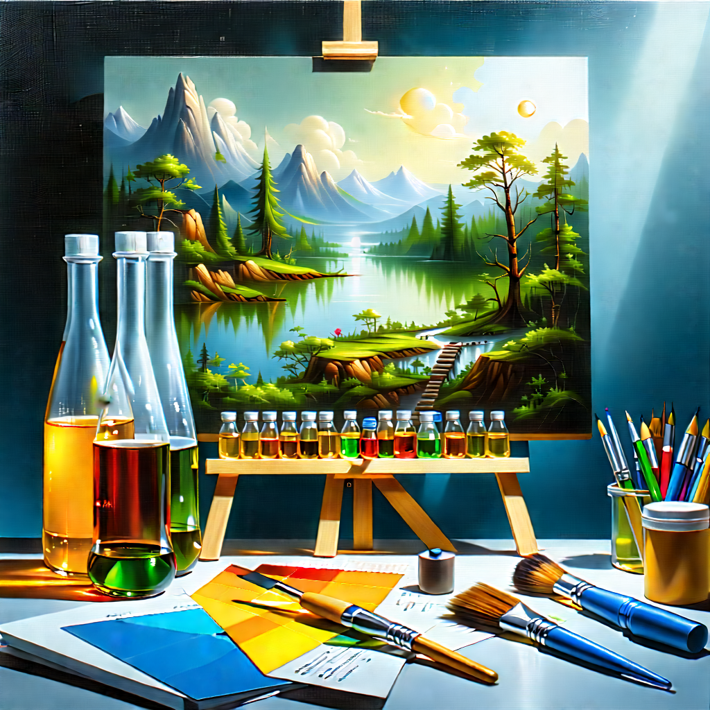 Entertainment Technology In (modern:1.39) Laboratory With Painting Mountainous