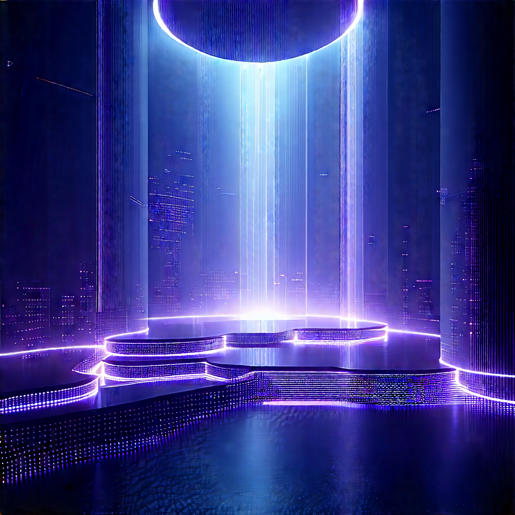 Futuristic Innovation Hub With Futuristic Cityscape
