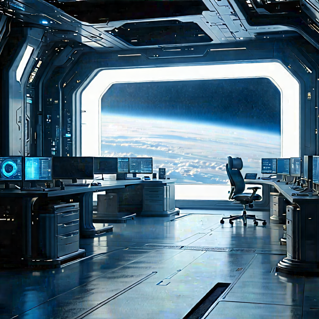 (futuristic:1.22) Digital Workspace With Image, There