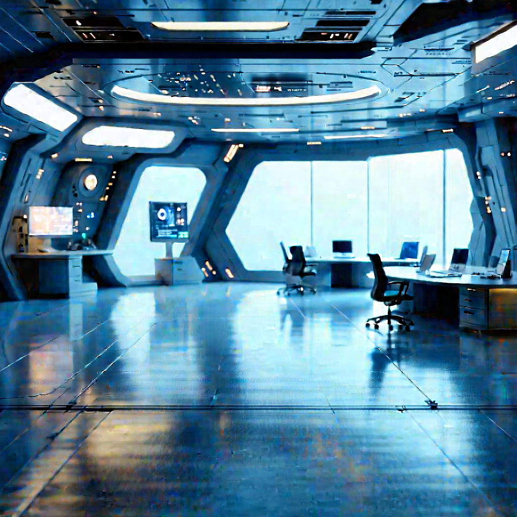 Futuristic Tech Startup Office With Image, There