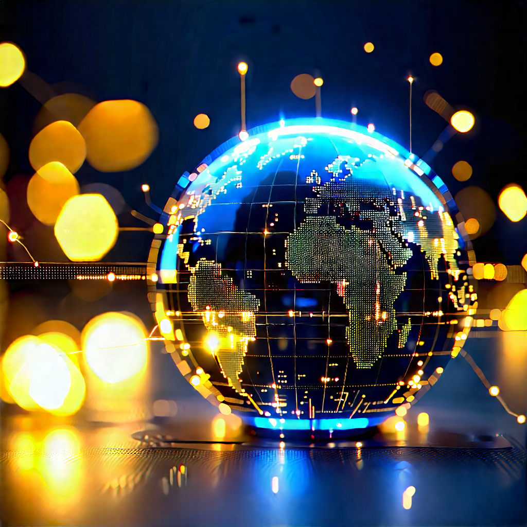 Artificial Intelligence Visualization With Blue Yellow