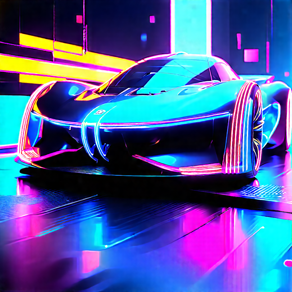 Innovative Electric Vehicle Design With Blue Purple
