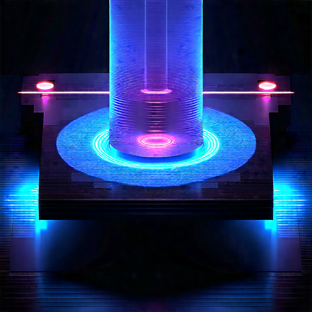 Quantum computer with neon accents
