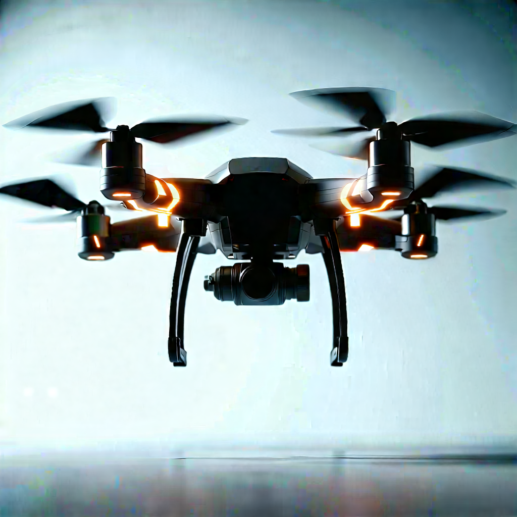 Drone With Glowing Screen With Black Drone