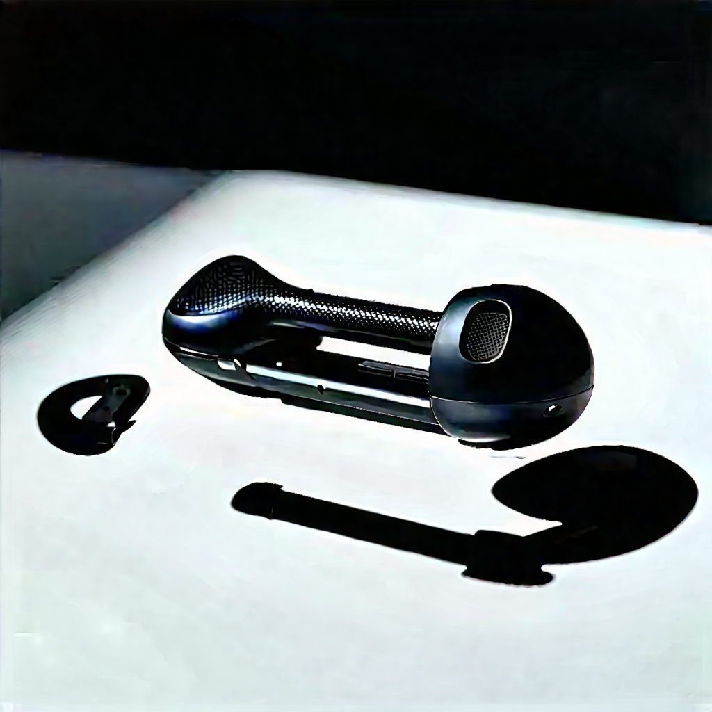 Wireless Earbuds With User Interface With Black Silver