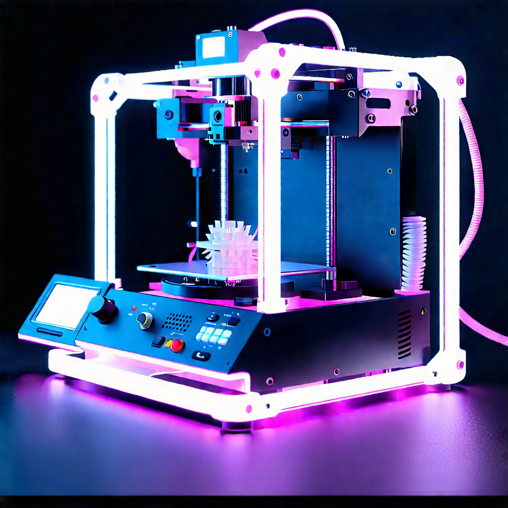 3d Printer With Neon Accents With Large, Pink