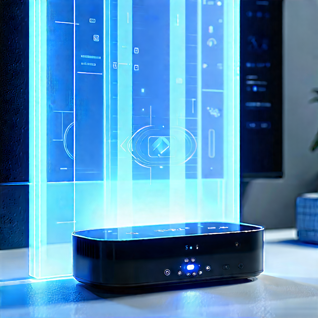 Smart Home (device:1.45) With Holographic Display With Black Speaker