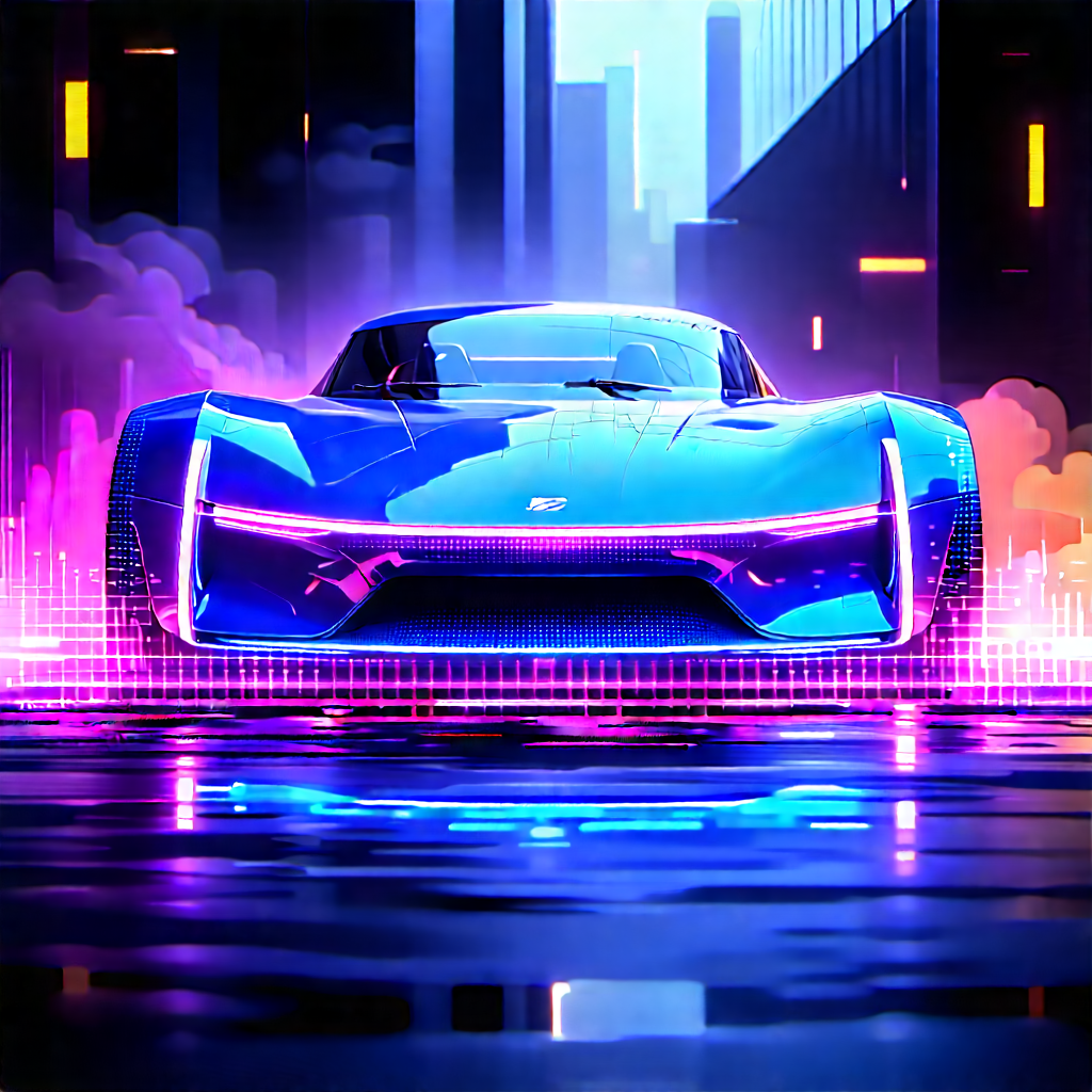 Innovative Electric Vehicle Design With Blue Sports