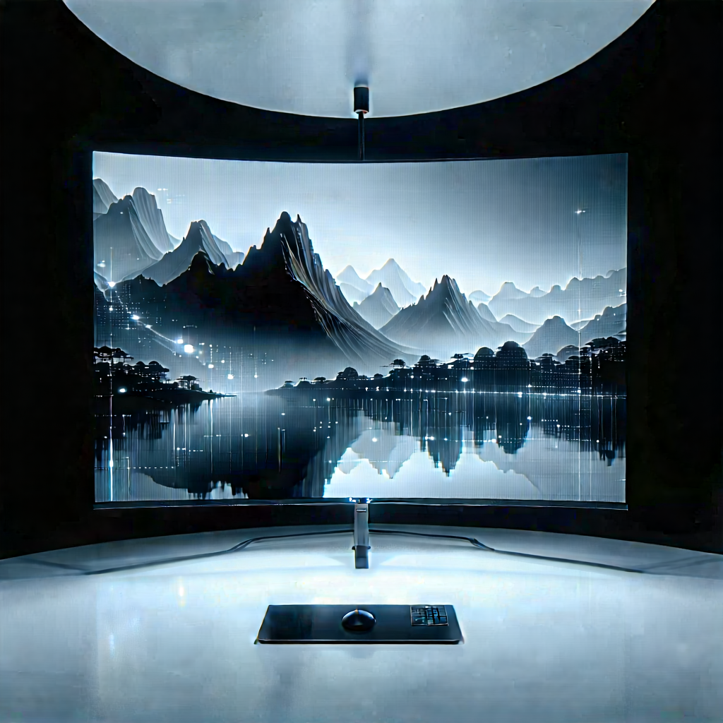 Entertainment Technology In Research Center With Large Flat