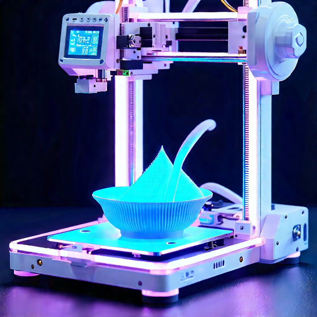 3d printer with neon accents