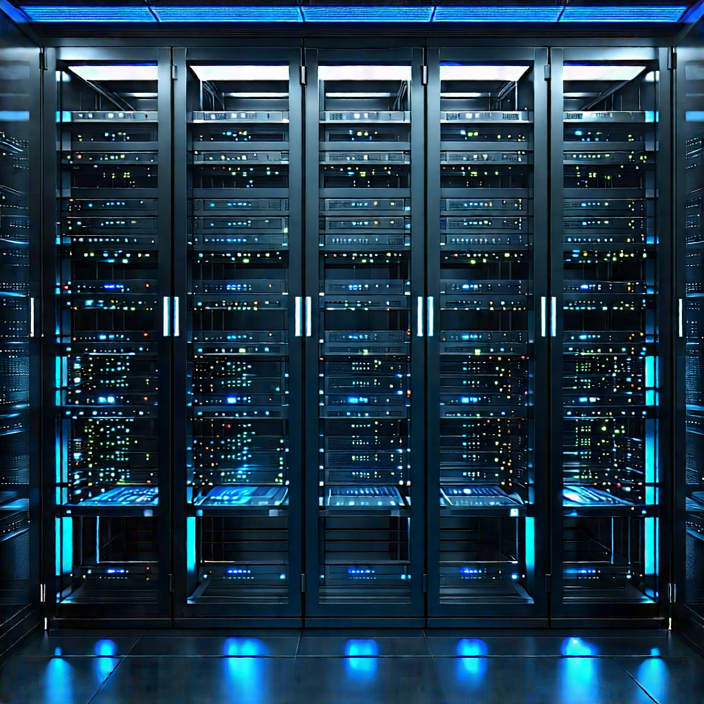 Server rack with data streams