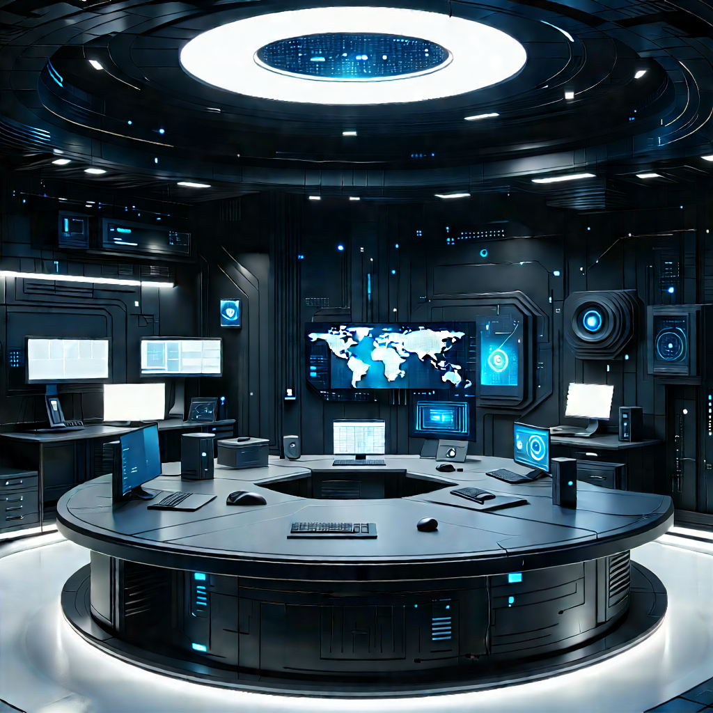 (futuristic:1.25) Tech Startup Office With Futuristic Room,