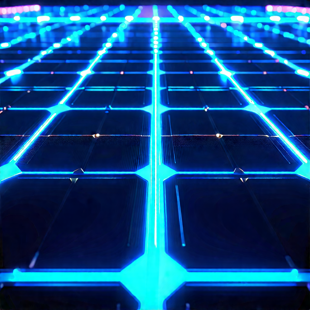 Solar panel with neon accents