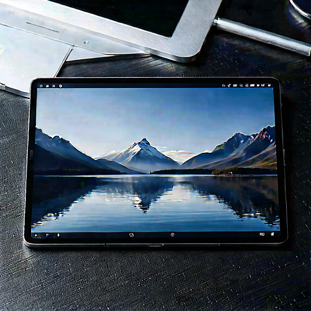Tablet With Streaming Content With Large, Flat