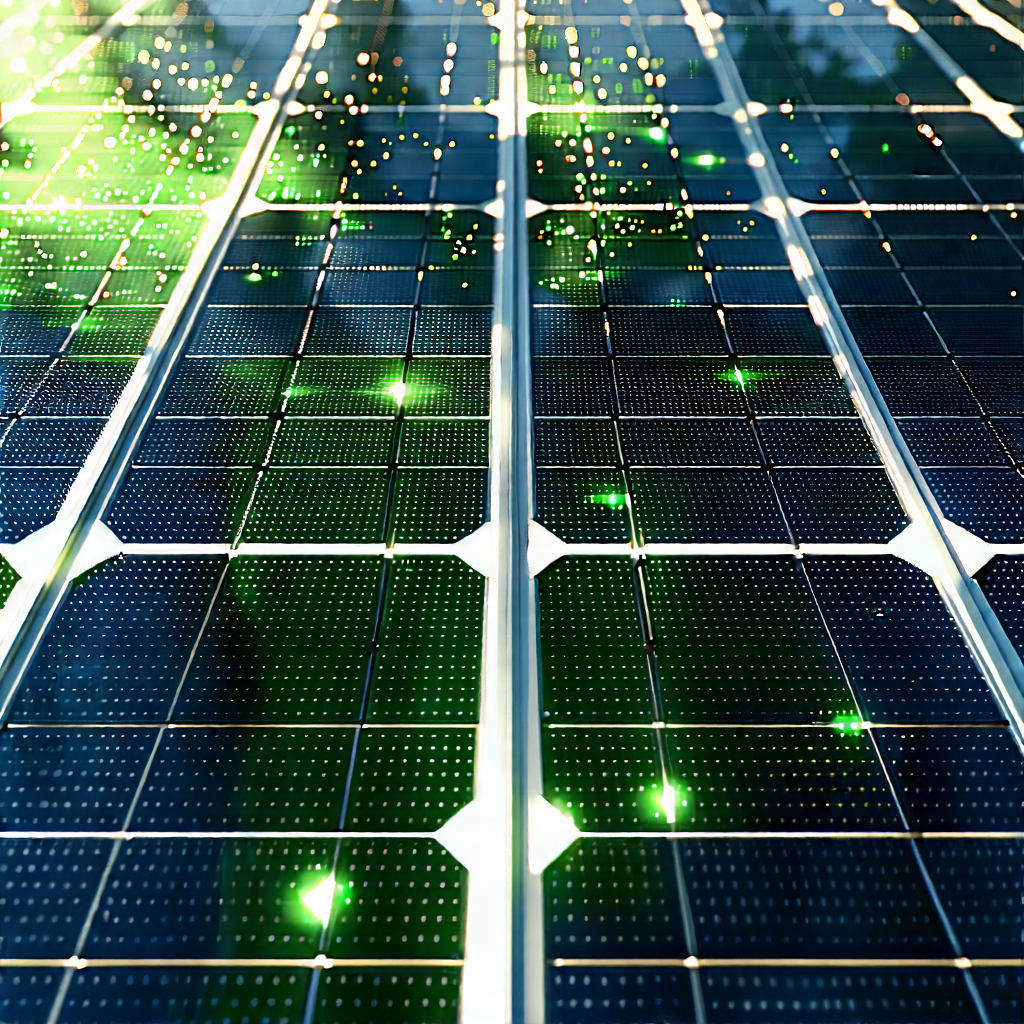 Solar panel with digital particles