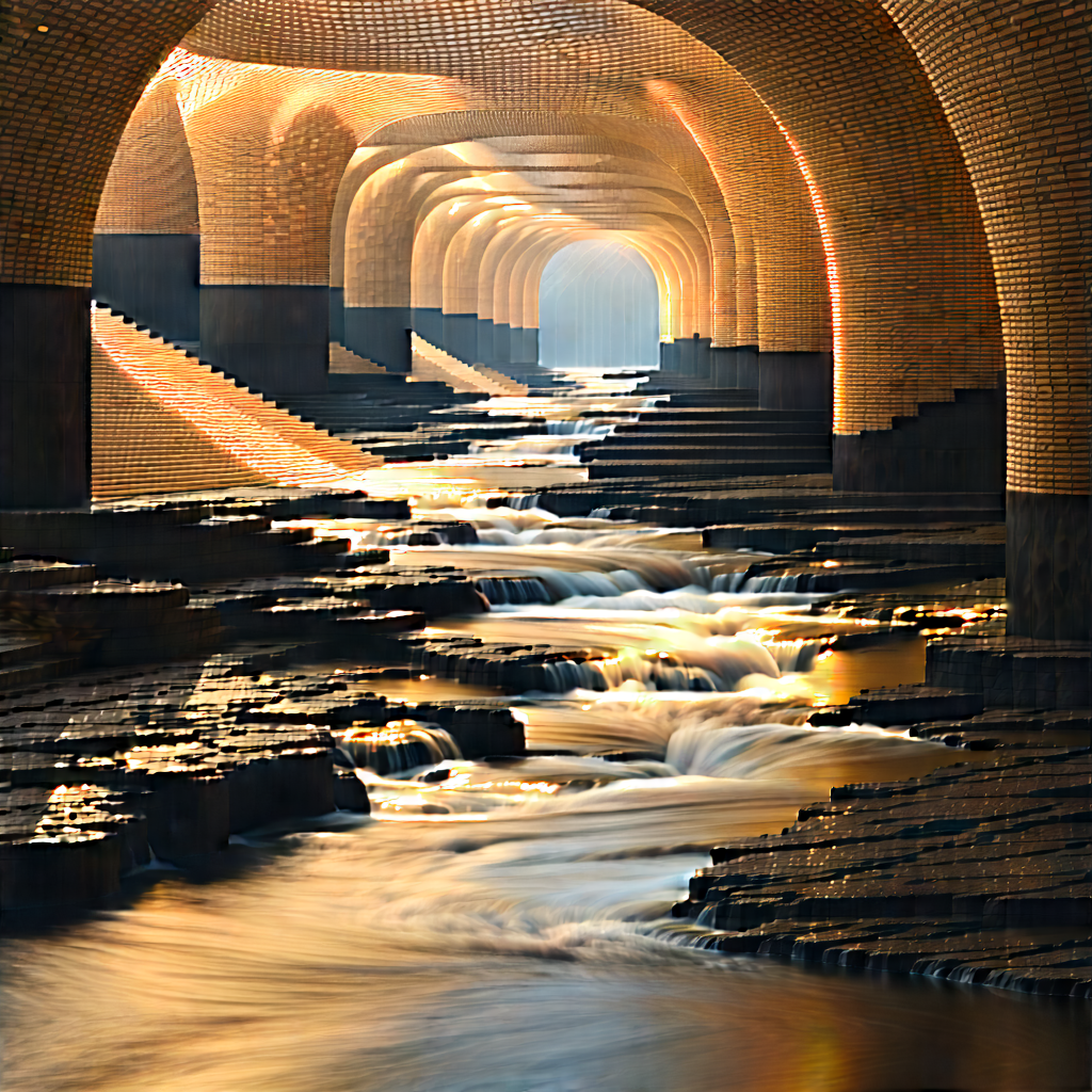 Woven Flow With Beautiful Waterfall