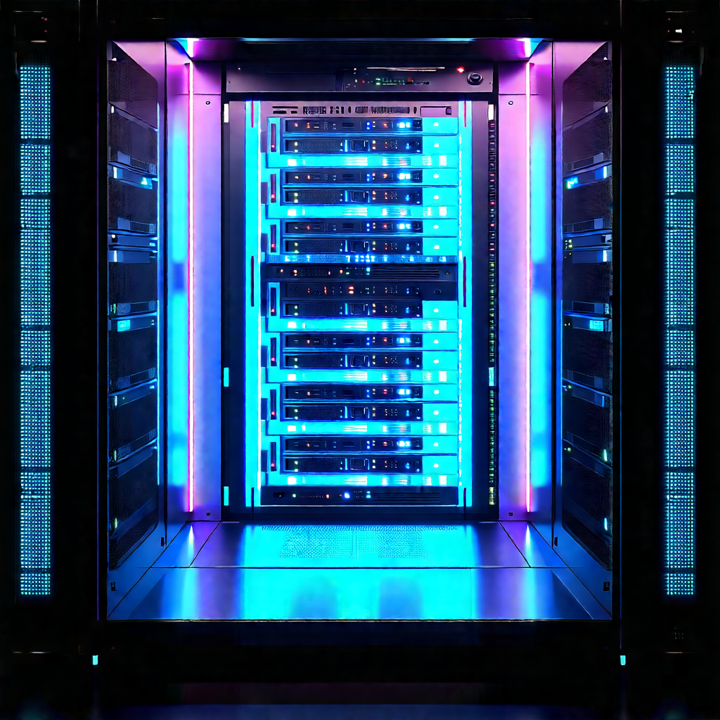 Server rack with holographic projection