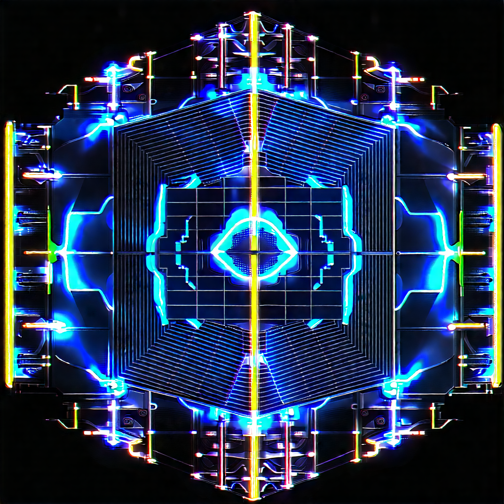 Solar panel with neon accents
