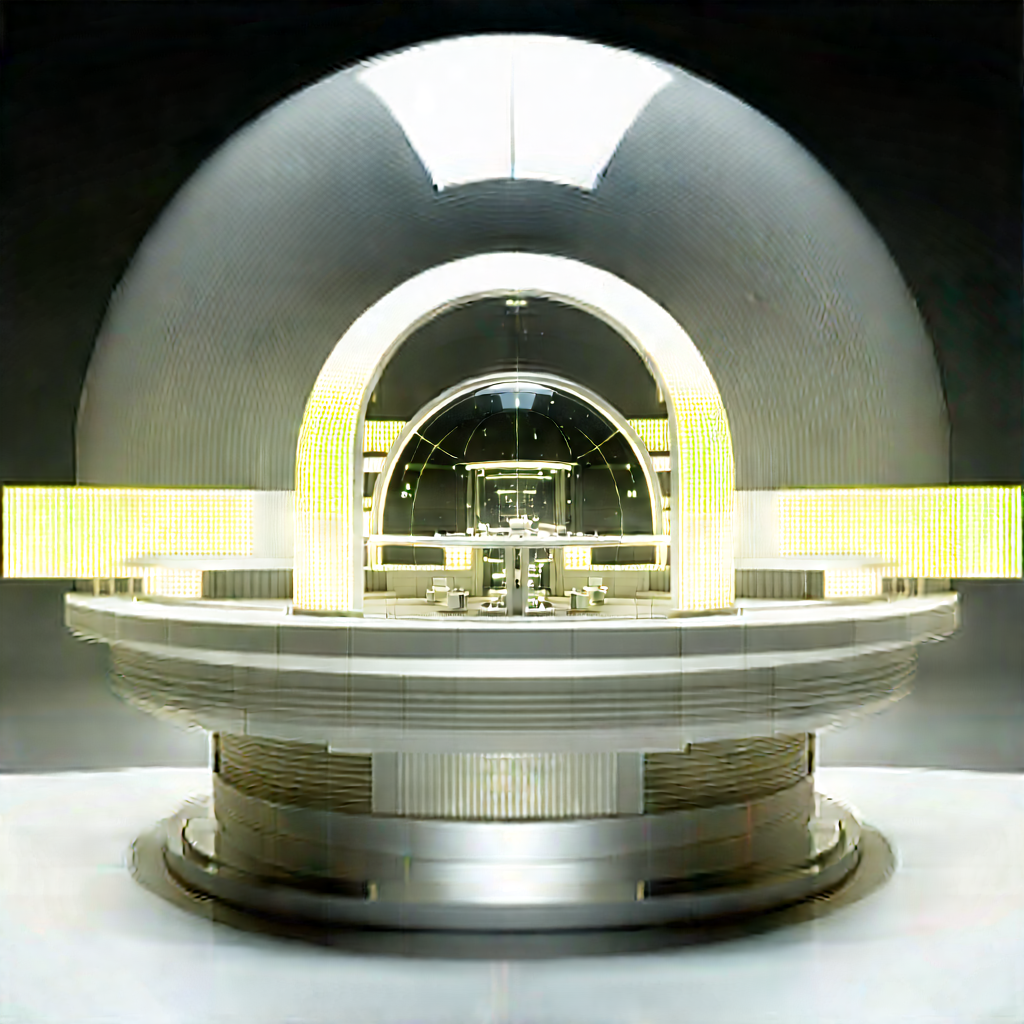 Futuristic Research Laboratory With Large, Round,