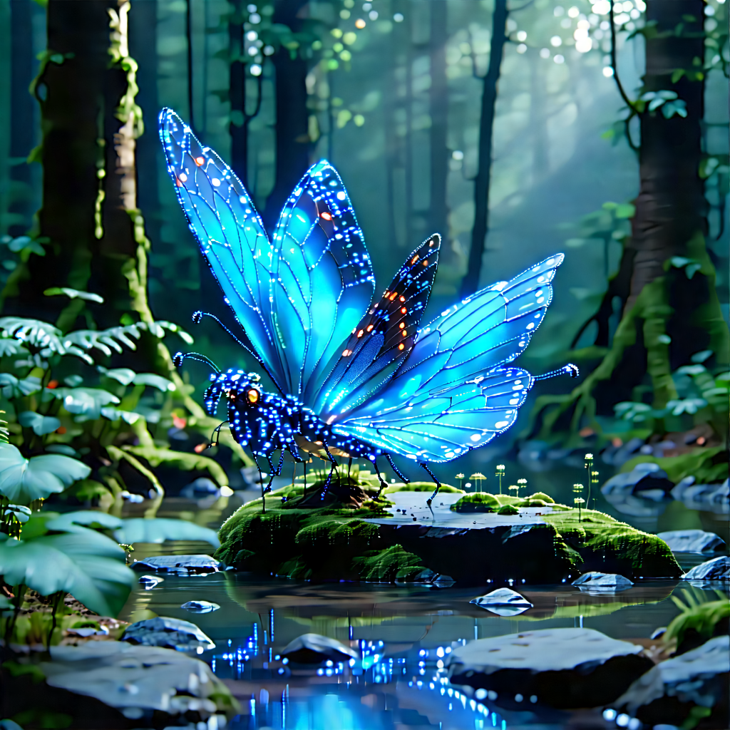 Machine Learning Visualization With Blue Butterfly