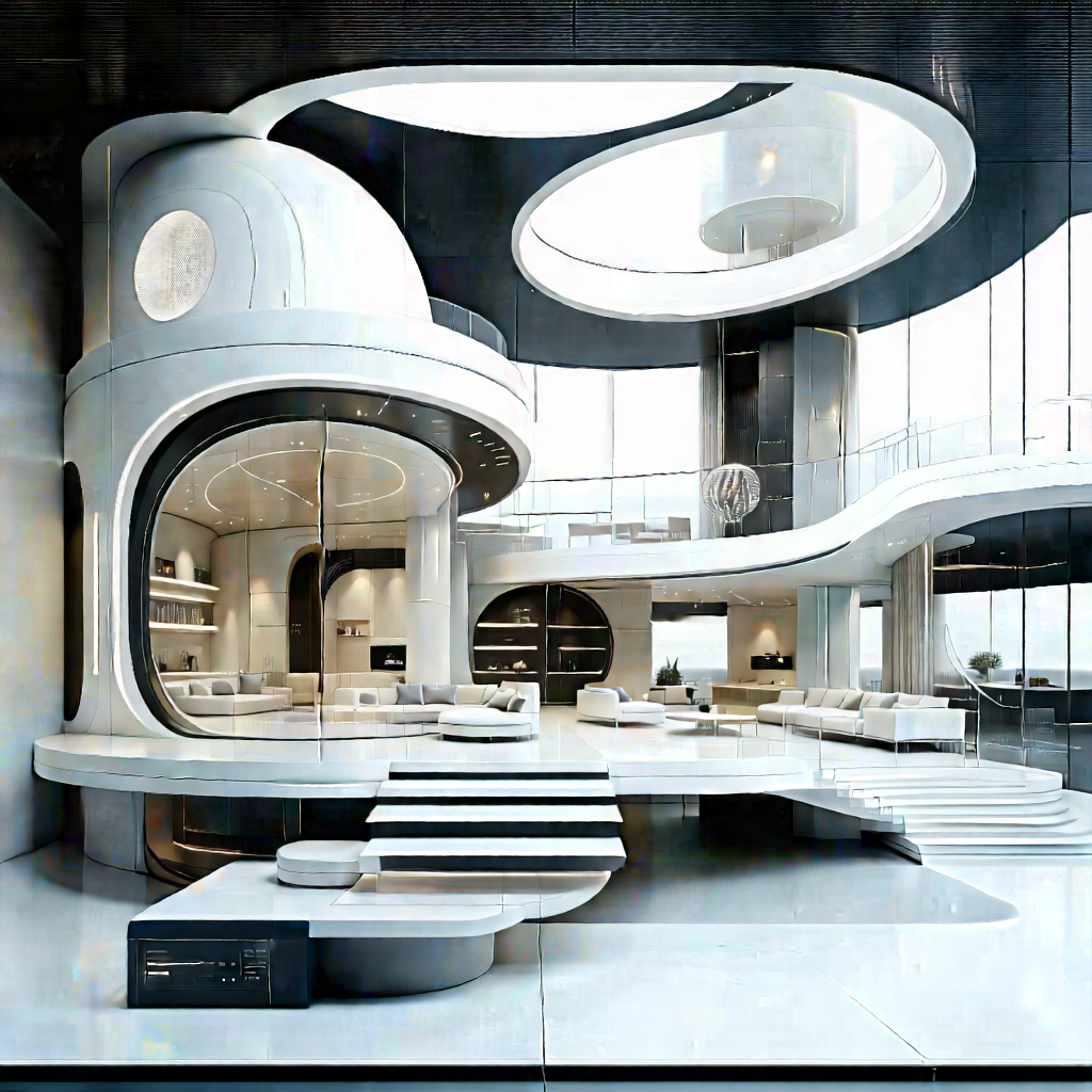 Futuristic Smart Home With Large, Modern