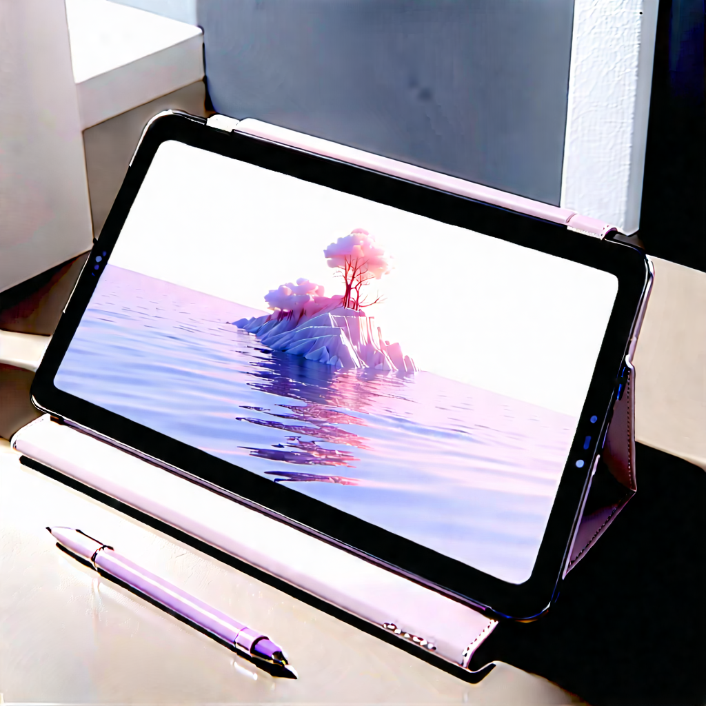 Tablet With (digital:1.38) Artwork With Pink Tablet