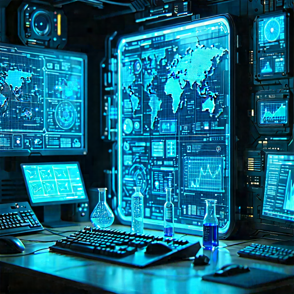 Educational Technology In Modern Laboratory With Futuristic Computer