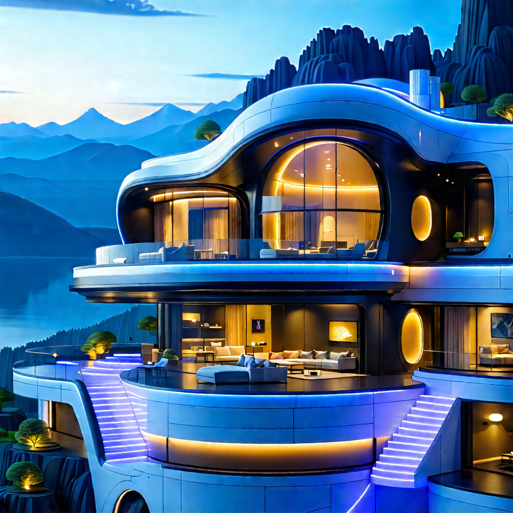 Futuristic Smart Home With Large, Modern