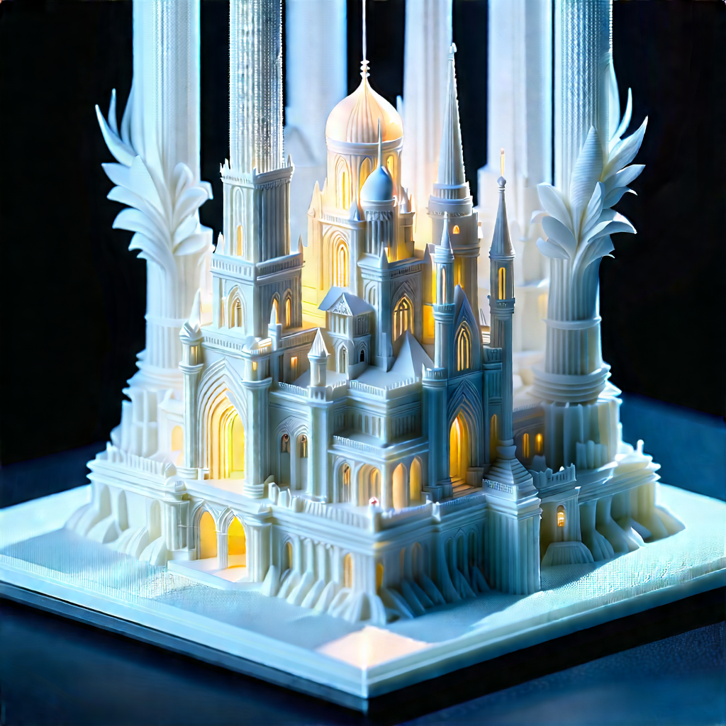 3d Printer With Laser Scanning With White Model