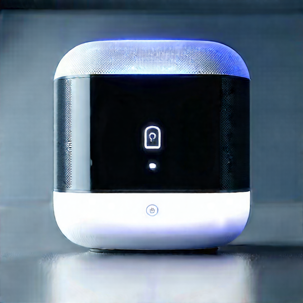 Smart Home Device With User Interface With White Speaker