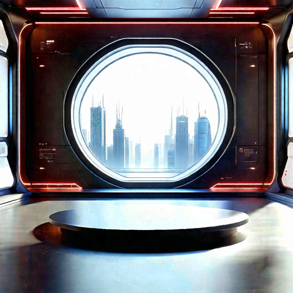 (futuristic:1.46) tech startup office